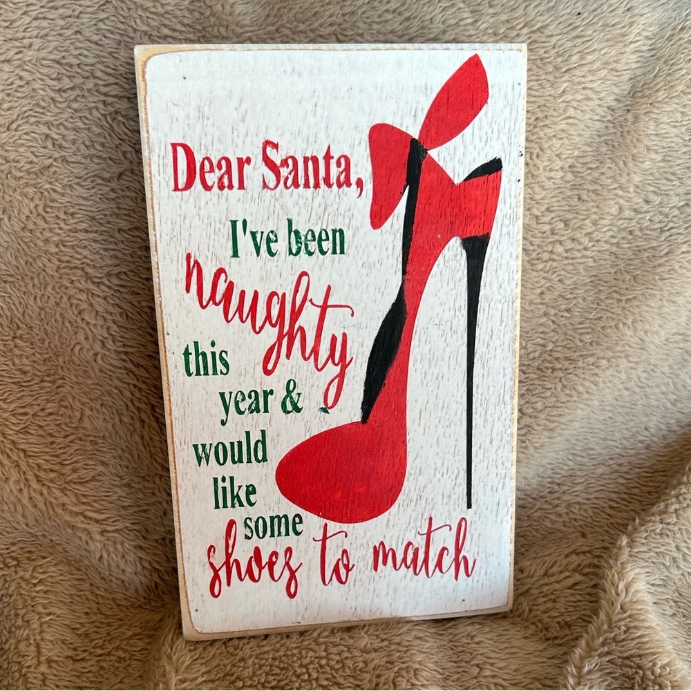 “dear Santa” holiday wooden box sign 5x8